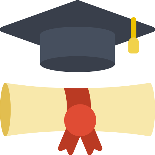 Scholarly and Creative Activities Committee icon - graduation cap and diploma