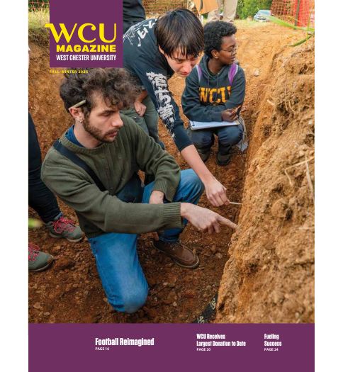 Cover of WCU Magazine showing WCU students volunteering