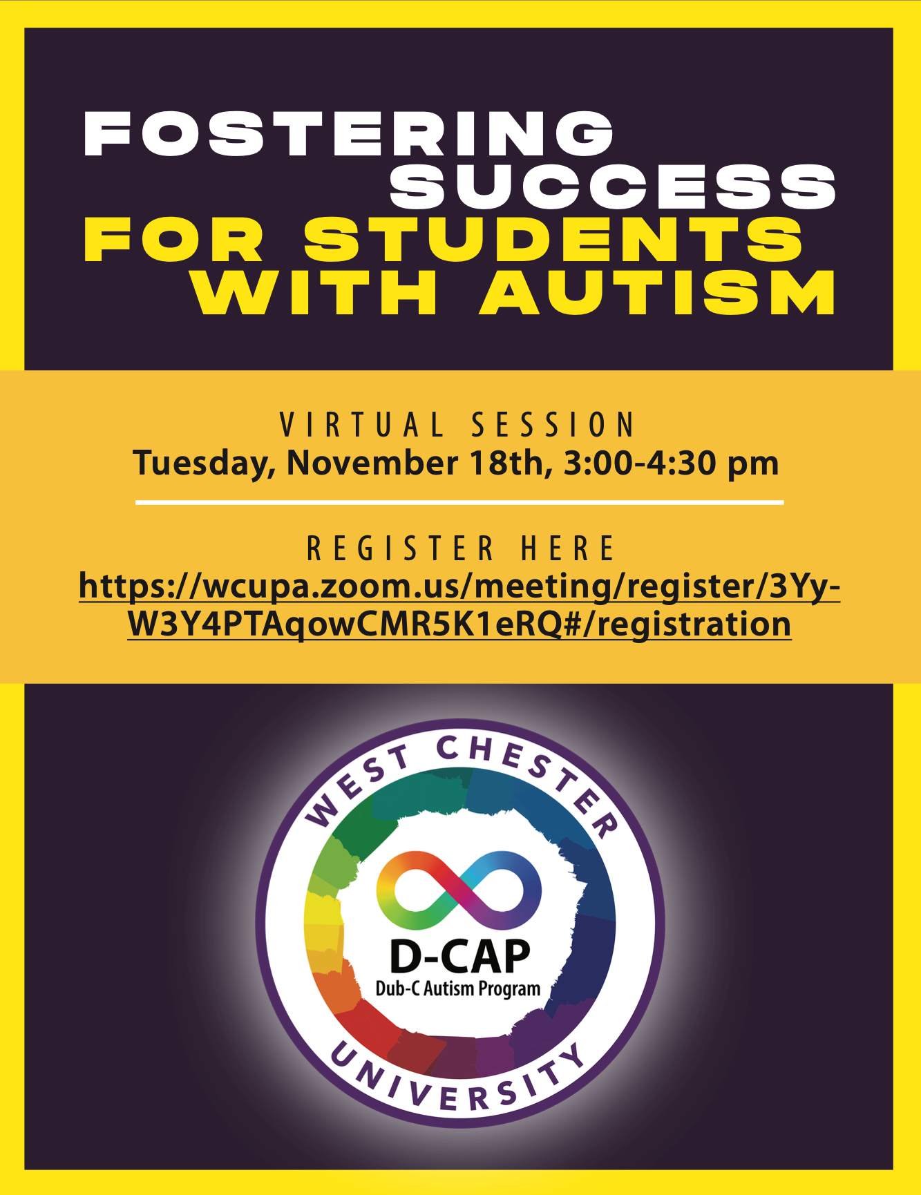 Fostering Success for Students with Autism Virtual Session November 18
