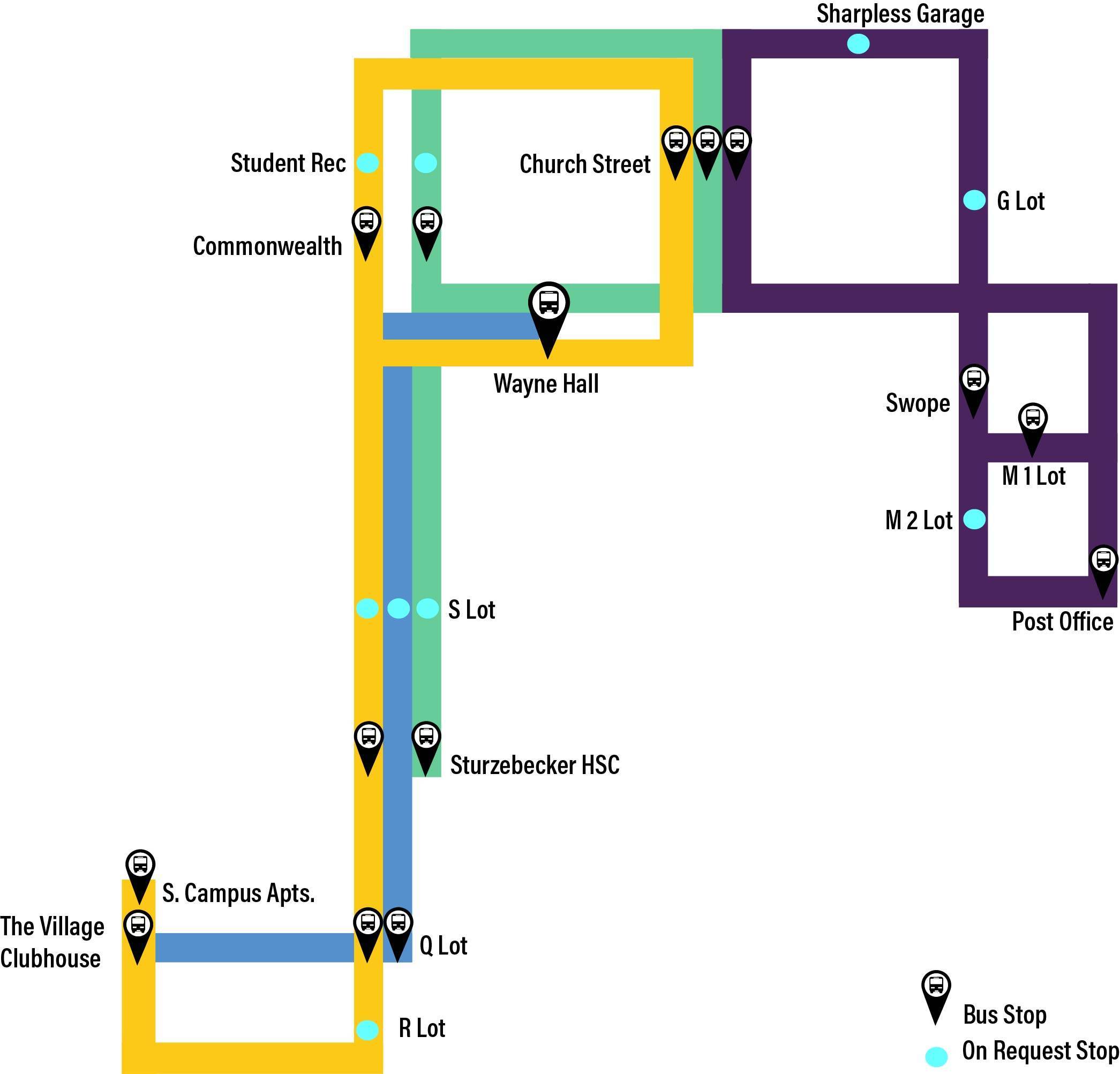 N-S Shuttle Map