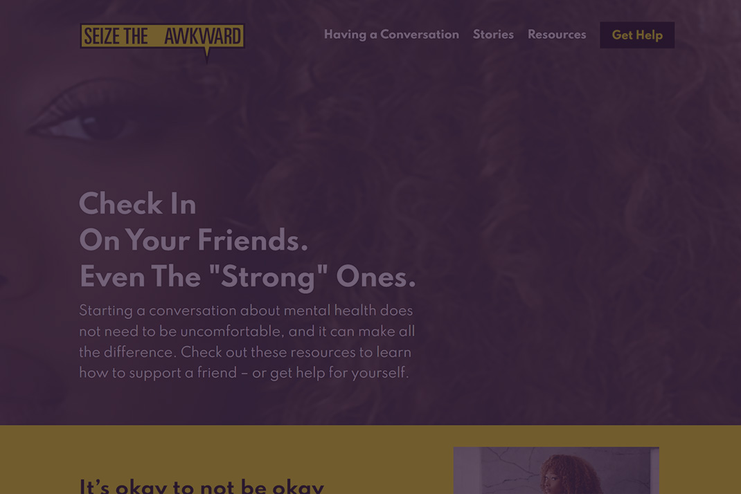 Screenshot of seize the awkward website - decorative