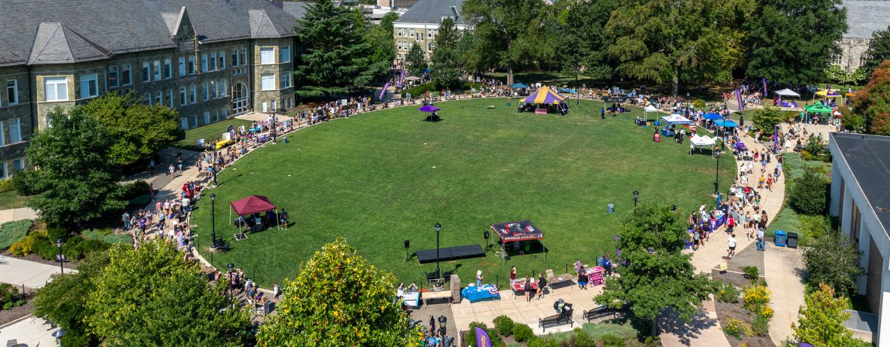 bird's eye view of involvement fair tables