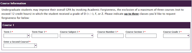 Academic Forgiveness Champion Review of Academic Forgiveness Forms 7