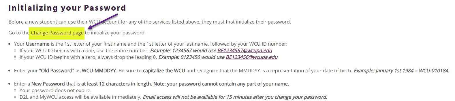 Initializing Password 2