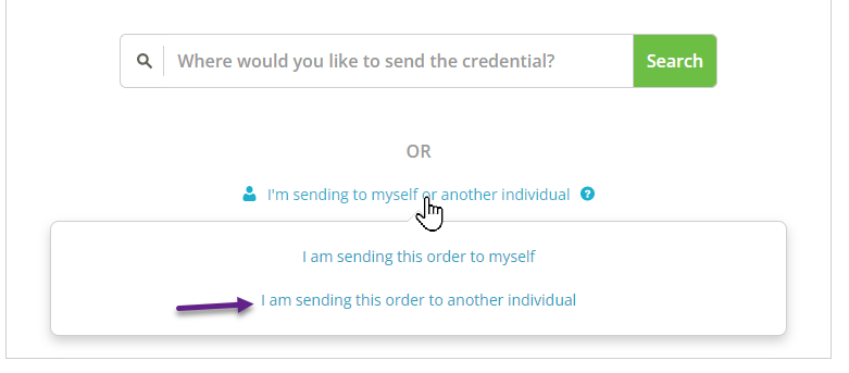 Specify where you want the order sent.