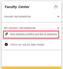 Screenshot highlighting iew student profiles link