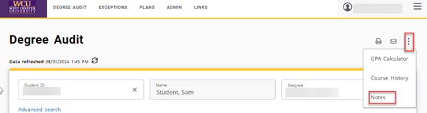 Screenshot higlighting ellipses menu