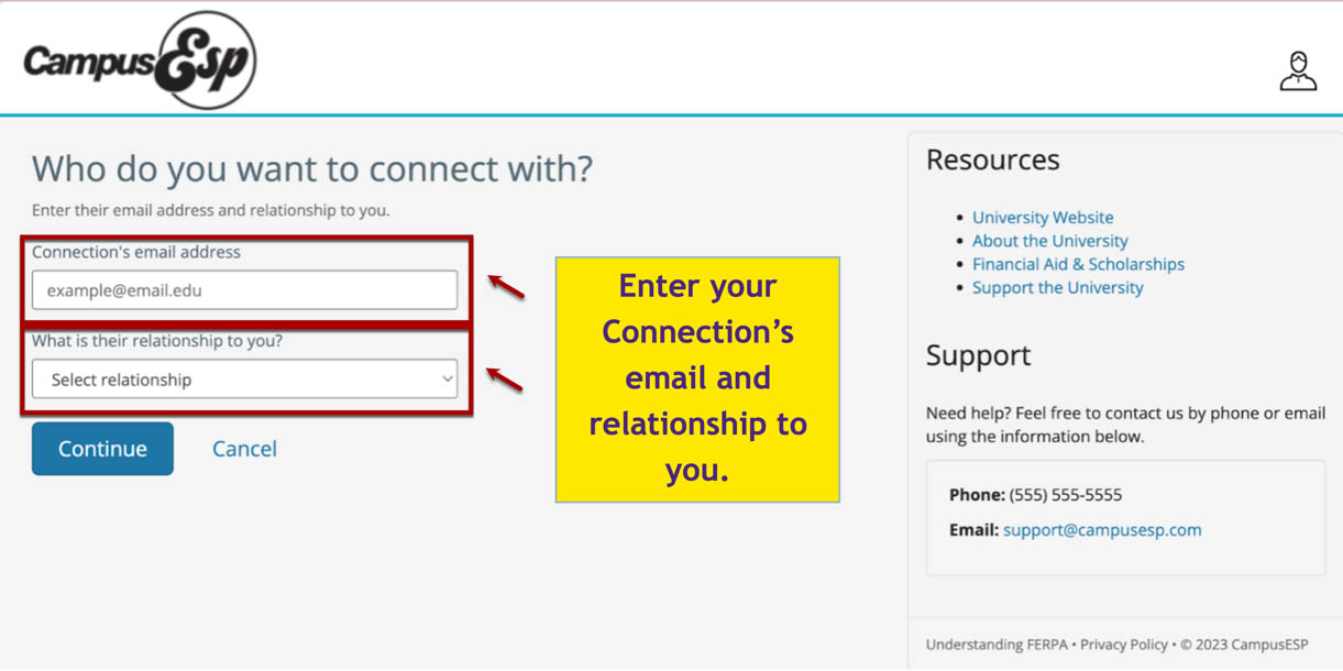 Connection Screen