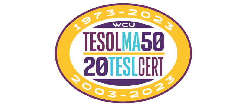 1973-2023 WCU TESOL MA 50 20 TESL Cert 2003-2023