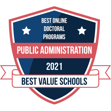 Badge for Best Online Doctoral Programs in Public Administration in 2021