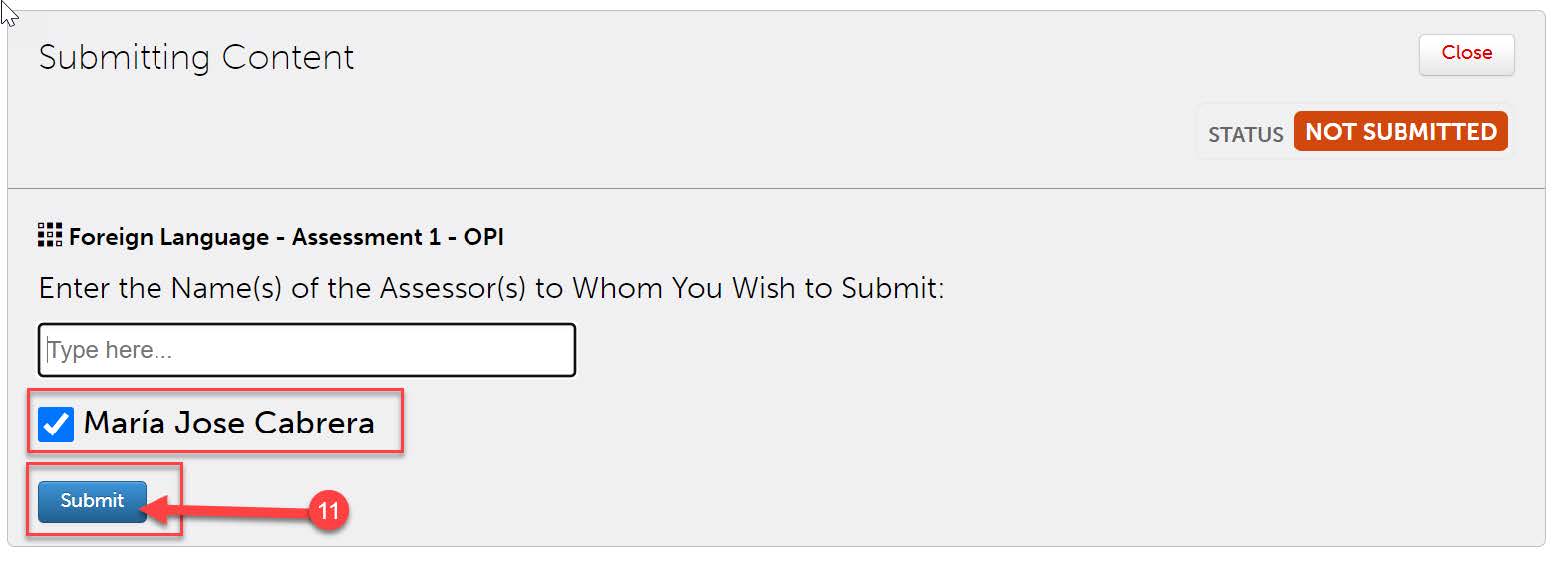 assessor name submission