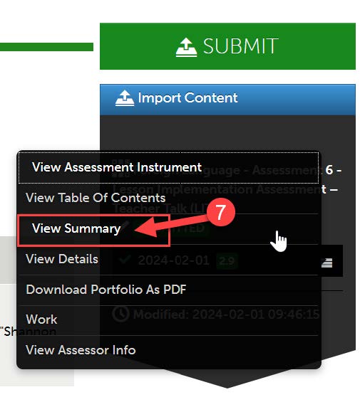 view summary button