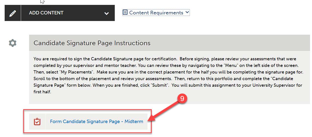 form candidate signature page link