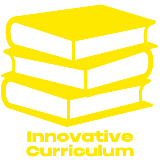 Yellow books with innovative curriculum text
