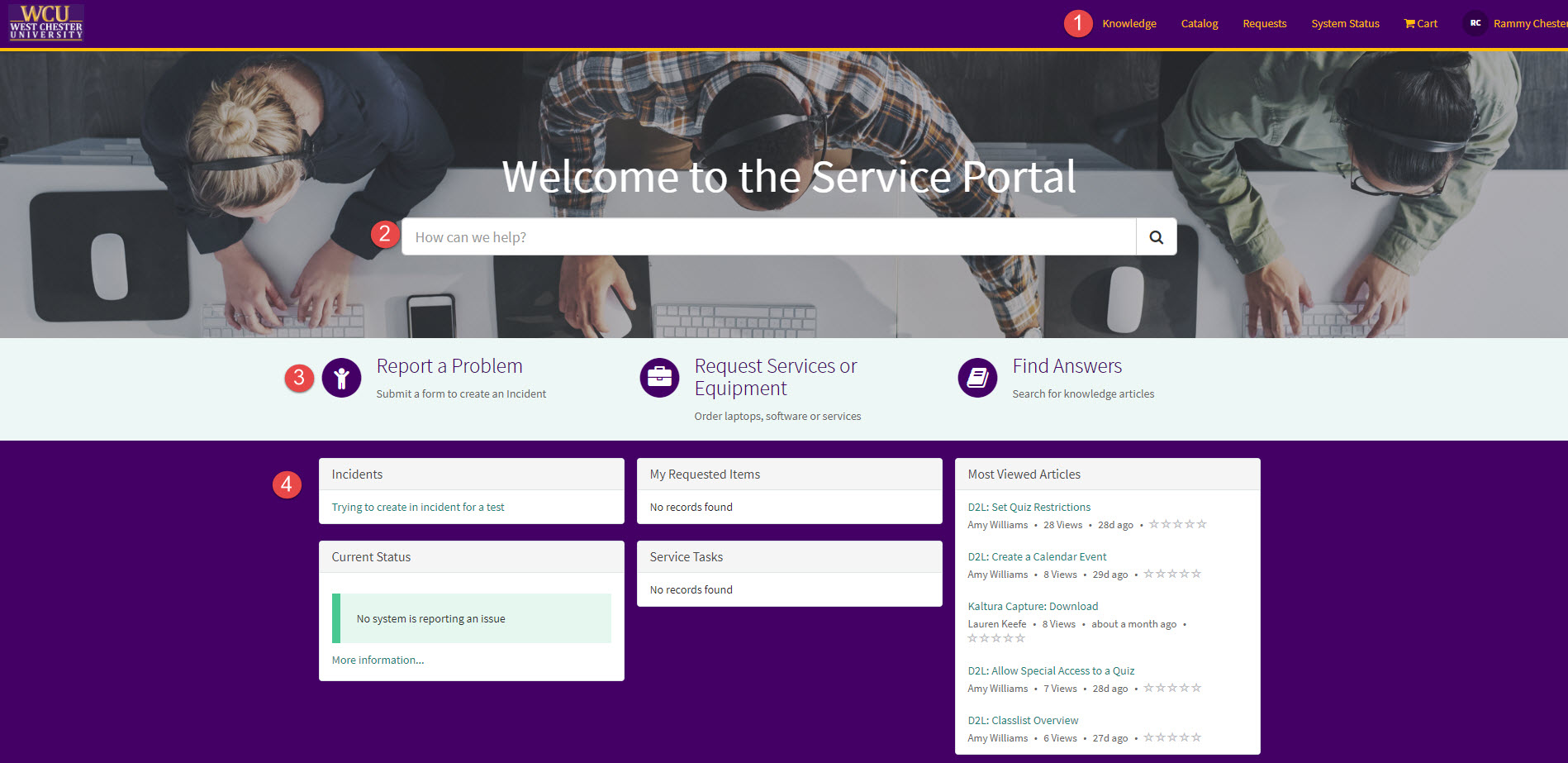 Service Portal Numbered