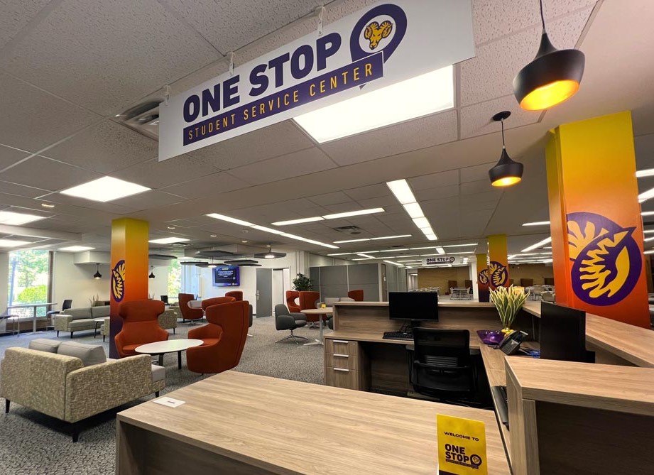 One Stop student service center in the library