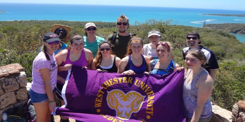 WCU Biology students at Fuerte Caprón in Puerto Rico’s Guánica Dry Forest during a field course.