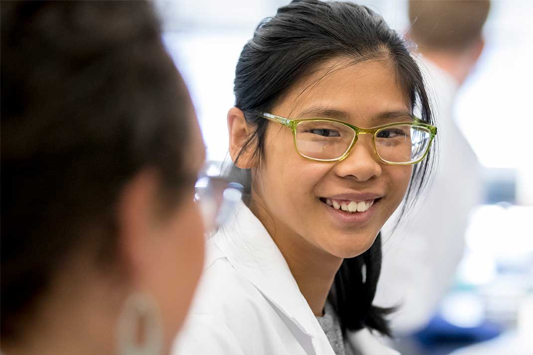 Student wearing glasses